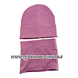 Оптом шапки 48 50 52 і 54 трикотажна з хомутом подвійна шапка головні убори дитячі гурт (ОШ36386), фото 2