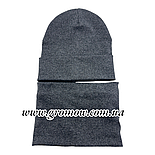 Оптом шапки 48 50 52 і 54 трикотажна з хомутом подвійна шапка головні убори дитячі гурт (ОШ36408), фото 2