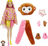 Лялька-сюрприз Barbie Cutie Reveal Monkey Plush Барбі в костюмі, Мавпочка Милашка проявляшка, мартишка Оригінал, фото 3