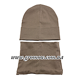 Оптом шапки 48 50 52 і 54 трикотажна з хомутом подвійна шапка головні убори дитячі гурт (ОШ36409), фото 2