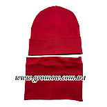 Оптом шапки 48 50 52 і 54 трикотажна з хомутом подвійна шапка головні убори дитячі гурт (ОШ36400), фото 2