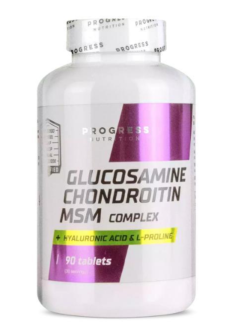Хондропротектор Progress Nutrition Glucosamine Chondroitin MSM 90 таблеток