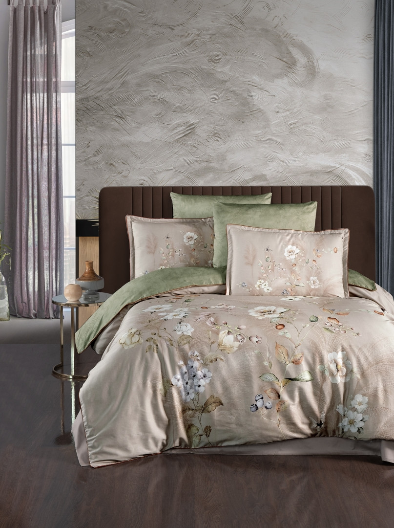 Турецька Постільна Білизна La Roman Premium Satin 300TC Indila 200х220см, фото 1