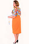 Плаття-костюм літнє, льон, бавовна, 50,52,54,56,58, за коліно, великі розміри, ПЛ 067-6., фото 2