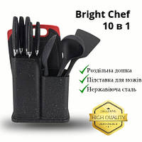 Кухонный набор с ножами BRIGHT CHEF на подставке 10 в 1