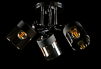 Стельова люстра зі скляними плафонами, колір хром