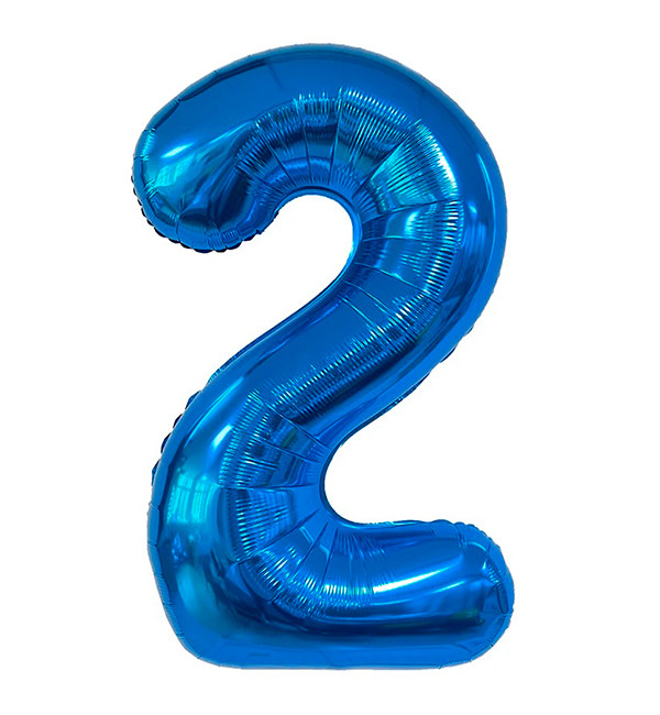 Кулька Цифра "2" (80 см), колір - синій