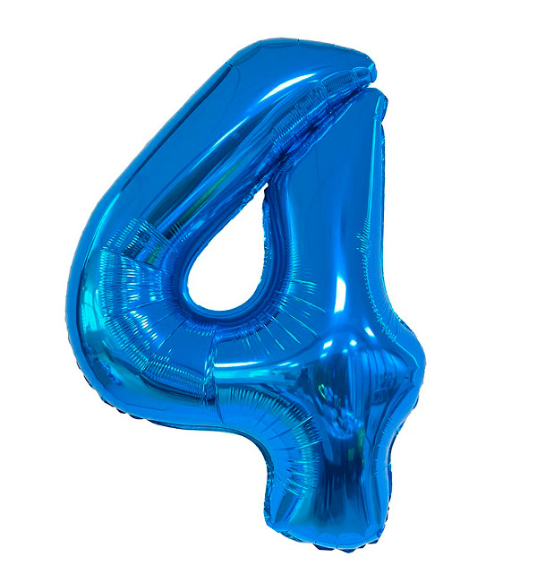 Кулька Цифра "4" (80 см), колір - синій