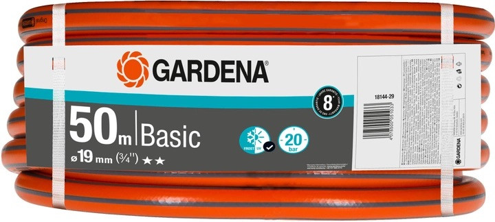 шланг cадовий для поливу гардена (Gardena Basic 19 мм (3/4) 50 м), тришаровий поливальний шланг для городу