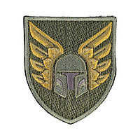 Шеврон 46 отдельная десантно-штурмовая бригада (шлем, крылья) липучка Олива