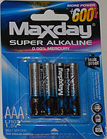 Батарейки 4шт Maxday C 56963 (24) Alcaline, міні-пальчикові, ААА 1,5V, ЦІНА ЗА 48 ШТ. У БЛОЦІ