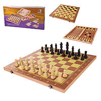 Настольная игра Шахматы 624A 3 в1 шахматы шашки нарды 39*39*2 AmmuNation