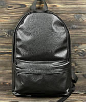 Шкіряний рюкзак міський портфель стильний плечовий повсякденний ранець чорний преміум якість