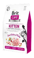 Сухой корм для котят Brit Care Cat GF Kitten HGrowth & Development 2 кг (курица и индейка)