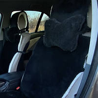 Автомобільні подушки на підголівник з Еко-хутра Подушки в салон автомобіля Чорні 2 AmmuNation