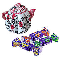 Чайник цукерниця вишиванка червона.