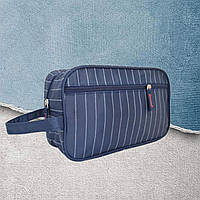 Чоловічий органайзер на блискавці з ручкою, косметичка синя 26х15х8 см для туалетного приладдя, несесер дорожній