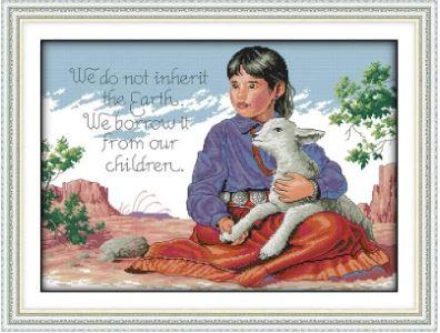 Набір для вишивання за нанесеною на канву схемою "A True Conservationist". AIDA 14CT printed 40*54 см