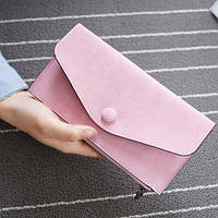 Стильный женский кошелек клатч розового цвета, Жіночий гаманець