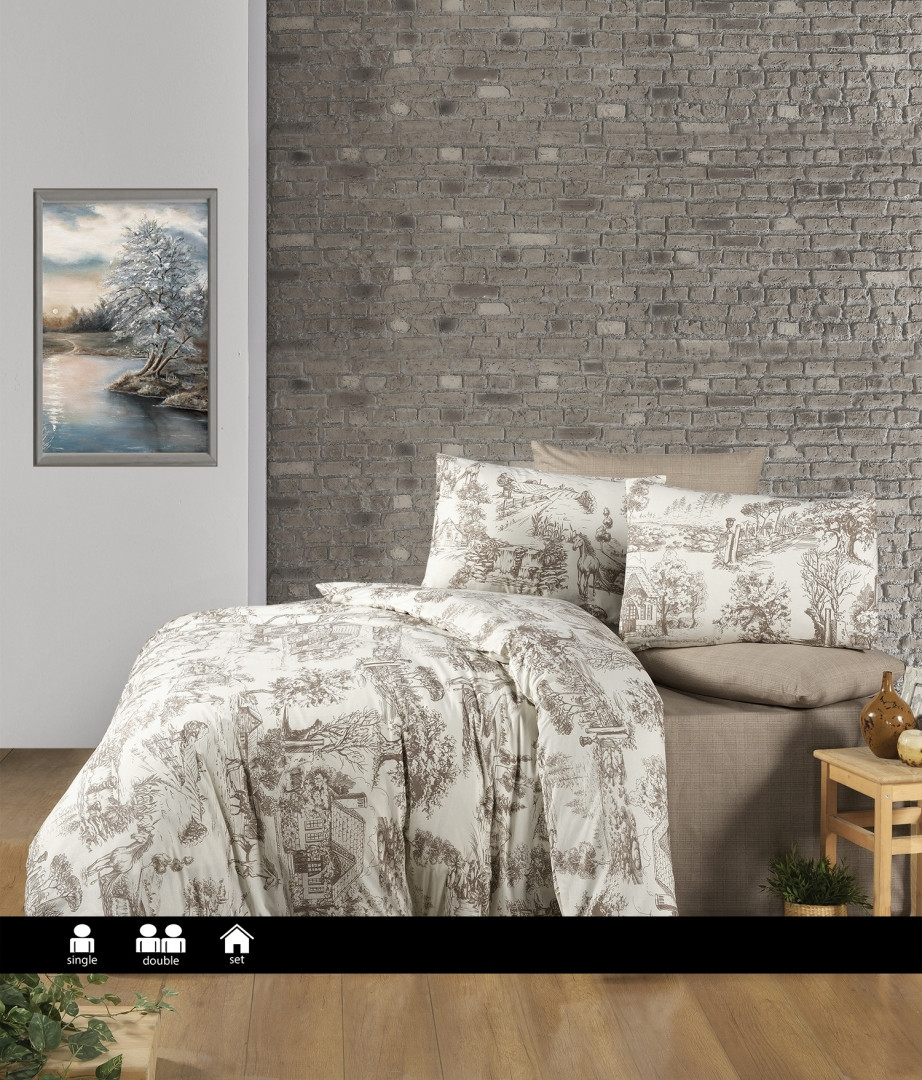 Турецька Постільна білизна First Choice Ranforce Vintage Brown 200х220см