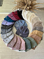 Шапка Бант жіноча зимова шапка з защипом на флісі 24 кольори Shopen