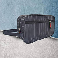 Чоловічий чорний органайзер на блискавці з ручкою, косметичка 26х15х8 см для туалетного приладдя, несесер дорожній