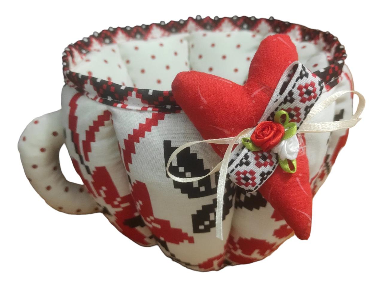 Чашка Цукерниця в Українському стилі, червона., фото 1