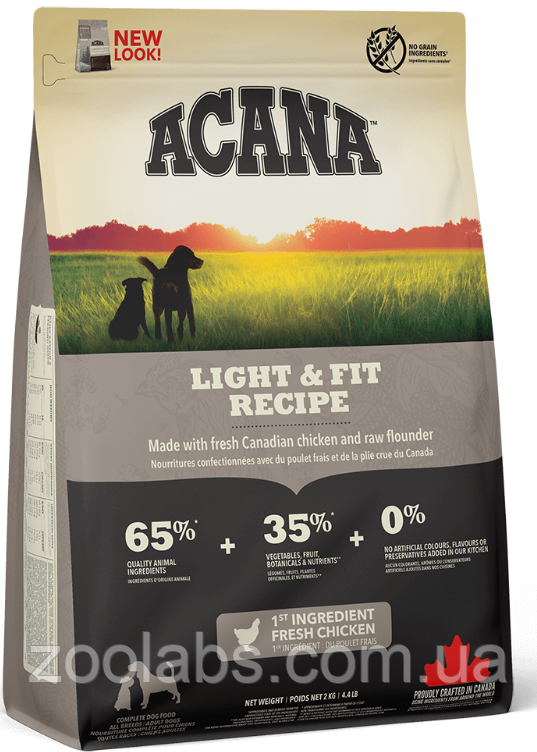 Acana Light & Fit Recipe 2 кг | Сухий корм для собак