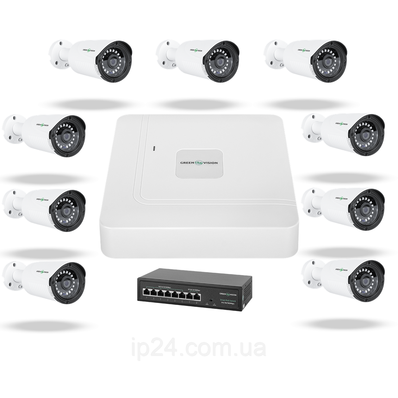 Комплект відеоспостереження на 9 камер GV-IP-K-W73/09 3MP