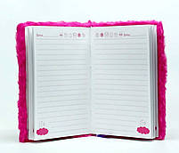 Блокнот "Метелик" хутряний рожевий B5 лінія DSCN9761-1, фото 2