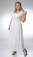 Платье белое из прошвы хлопок 100% большие размеры пл 10068