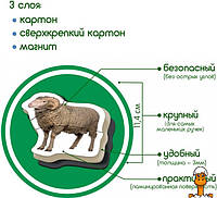 Магнитные пазлы"ферма", детская игрушка, от 3 лет, Magdum ML4031-19 EN