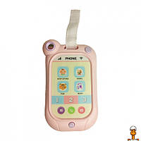 Игрушка мобильный телефон, интерактивный, детская, от 1 года, METR+ G-A081(Pink)