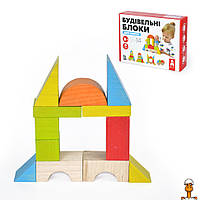 Деревянный конструктор "строительные блоки", 14 деталей, детская игрушка, от 1 года, Igroteco 900453