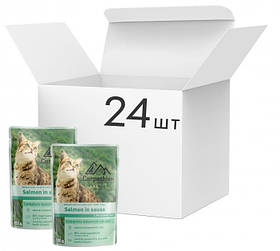 БЛОК Carpathian Pet Food вологий корм для котів лосось у соусі 24х100г