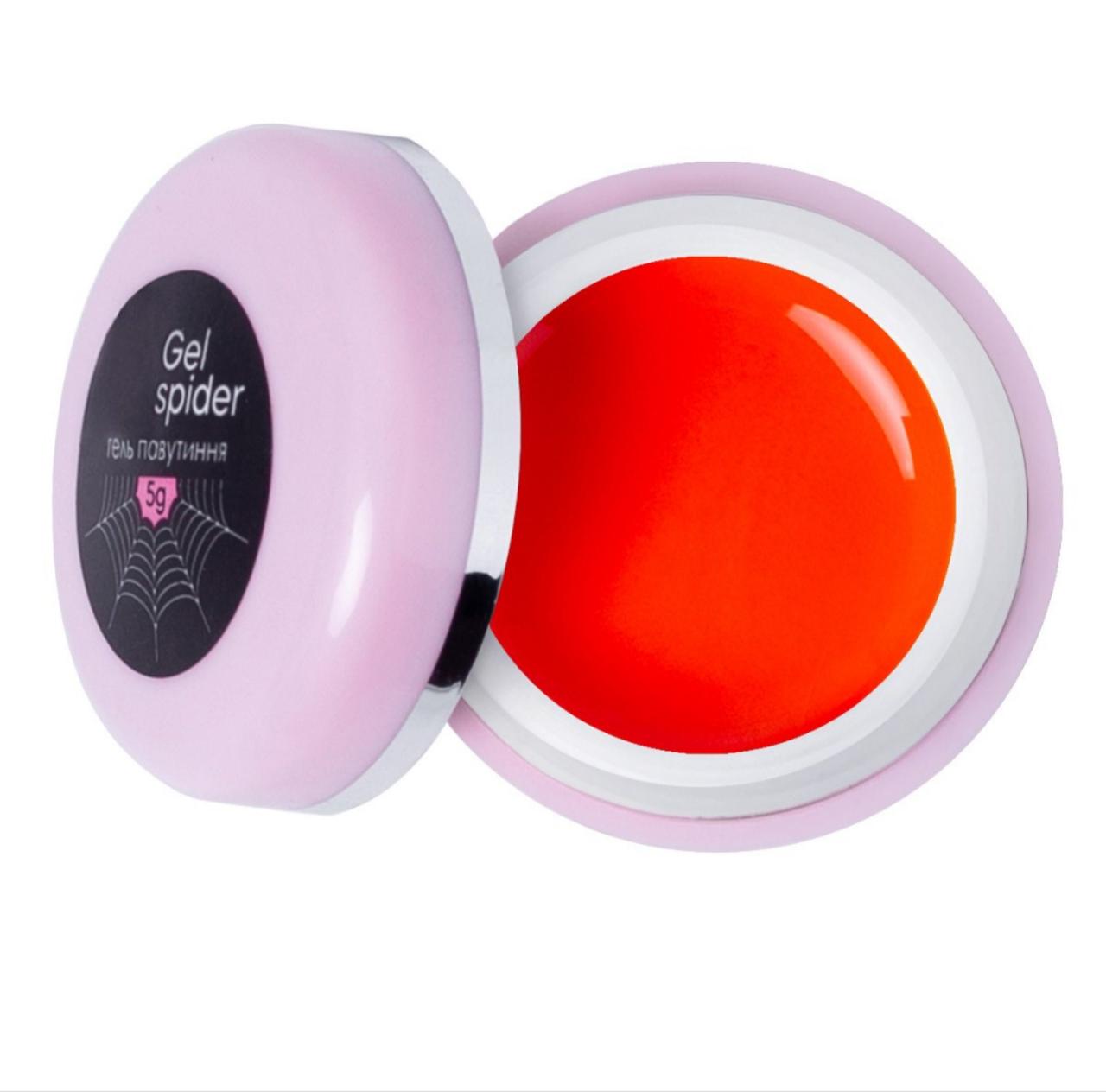 Гель павутинка неонова для дизайну нігтів SPIDER GEL Червона 5 мл, фото 1