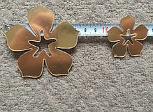 Дзеркальні наклейки квіти пластикові 18шт набір золоті, фото 5