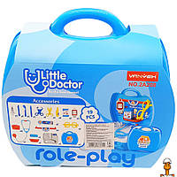 Дитячий лікарський набір у саквояжі, 19 предметів, іграшка, віком від 3 років, Bambi 2A208