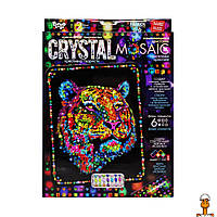 Креативное творчество "crystal mosaic тигр", 6 форм элементов, детская, от 5 лет, Danko Toys CRM-02-01
