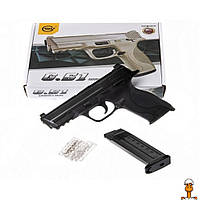 Детский пистолет на пульках "smith&whesson mp40", металл, игрушка, от 10 лет, Galaxy G51