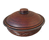 Жаровня духова "Шашличниця" гончарна 3.5 л з червоної глини духова, фото 2