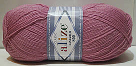 Нитки пряжа для в'язання напіввовна Lana Gold 800 Лана голд 800 від Alize Алізе № 28 - троянда