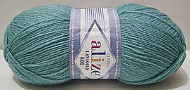 Нитки пряжа для в'язання напіввовна Lana Gold 800 Лана голд 800 від Alize Алізе № 386 - блакитний