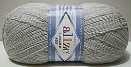 Нитки пряжа для в'язання напіввовна Lana Gold 800 Лана голд 800 від Alize Алізе № 684 - попелястий