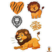 Временная татуировка львы, 5 картинок, детская игрушка, от 3 лет, Ink-Ok 26078639