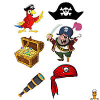 Временная татуировка пираты, 6 картинок, детская игрушка, от 3 лет, Ink-Ok 81316783