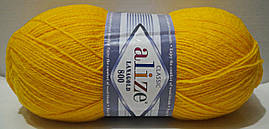 Нитки пряжа для в'язання напіввовна Lana Gold 800 Лана голд 800 від Alize Алізе № 216 - Жовток