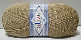 Нитки пряжа для в'язання напіввовна Lana Gold 800 Лана голд 800 від Alize Алізе № 05 - беж