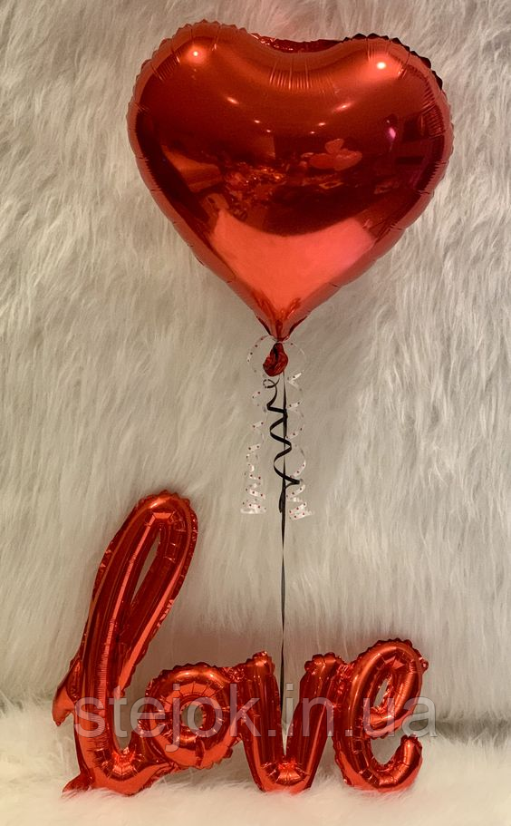 Фольгований напис Love, колір червоний, фото 1