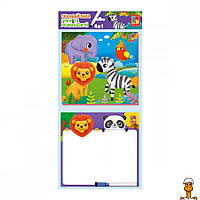 Развивающий набор 4 в 1 "зоопарк", пазл, раскраска, маркер, детская игрушка, от 3 лет, Vladi Toys VT2002-02